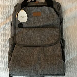 LIFE WIT BABY Charcoal Gray diaper bag NWT